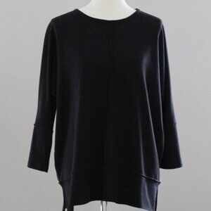 SPANX Perfect Length Top,  Three Quarter Dolman Sleeve, Black, XS